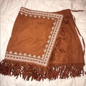 Wrap Indian style fringe skirt